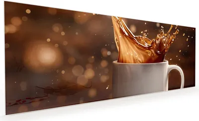 Produktbild von Küchenrückwand Spritzschutz Glas mit Motiv Kaffee Spritzer 40 x 40 cm