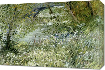 Image de Tableau 60 x 40 cm « Rivage au printemps », Van Gogh Vintage