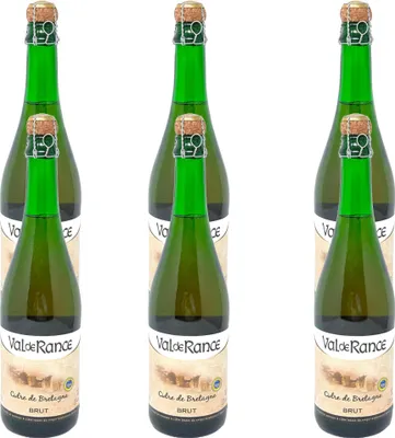 Produktbild von Val de Rance Cidre de Bretagne Brut 6 x 0,75L – Trockener Apfelwein aus Frankreich im Set
