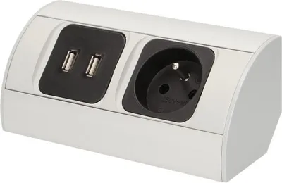 Zdjęcie produktu dla Gniazdo Schuko ORNO OR-AE-1310(GS), 2 x USB 2.1 A, 230V, 3680W, kabel