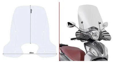 Immagine prodotto di Parabrezza GIVI intercambiabile trasparente 46x68cm per KYMCO People One 125-150