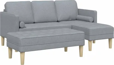 Produktbild von Sofa Set 2 stk. Hellgrau Polyester