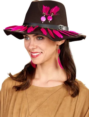 Produktbild von Cowboyhut mit Federdeko
