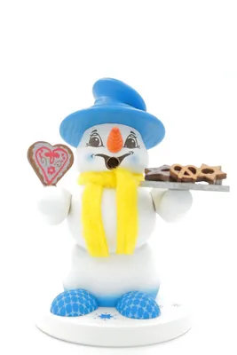 Zdjęcie produktu dla Kuhnert Erzgebirge - Bałwanek palacz, figurka, ludzik 13cm - piernik