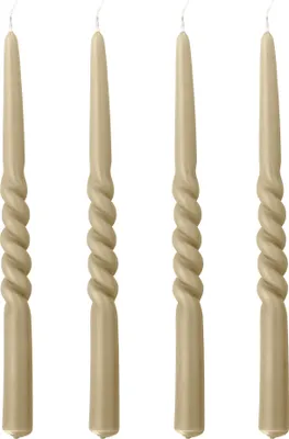 Produktbild von Bloomingville Twist Kerze, Natur, Parafin, Pack of 4