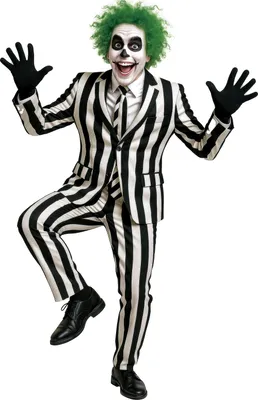 Produktbild von Gespenst Anzug Schwarz Weiß Streifen Halloween Karneval Kostüm Gruselig Kreativ Mottoparty Verkleidung Elegant Witzig Uni Mode Vollversammlung Abenteuer, Größe: 52 - 54 (L) Farbe: Weiß