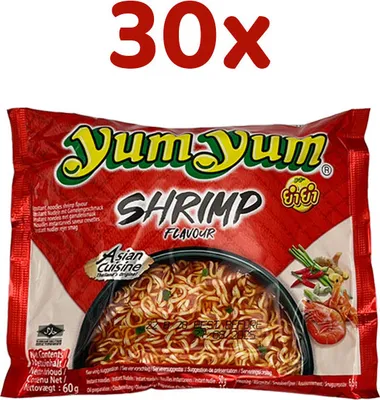 Produktbild von YumYum - Instatnudeln SHRIMP Flavour -  Garnelengeschmack, 30x 60g