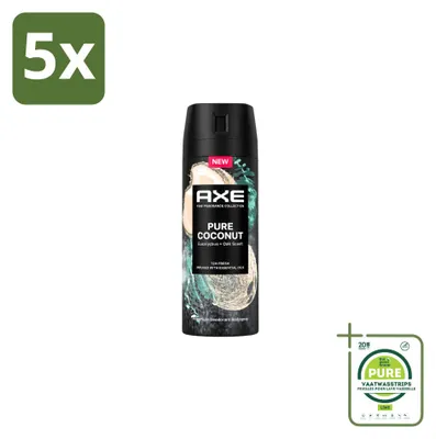 Produktbild von 5 x Axe Deodorant Spray Pure Coconut 150 ml - Großpackung - 5 Stücke