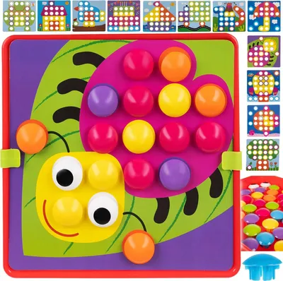 Produktbild von Pädagogisches Mosaik-Puzzle für Kinder, mehrfarbig, Kunststoff, Maße 25,5/25,5/4 cm