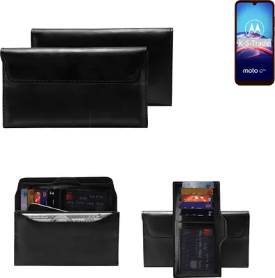 Produktbild von K-S-Trade Handy Hülle kompatibel mit Motorola E6s Schutz Hülle Tasche Schutz Case Handytasche Kunstleder schwarz, 1x