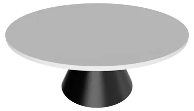 Image de Artù Black - Table de salle à manger ronde ⌀ 120 cm en bois stratifié avec base conique en métal-Blanc