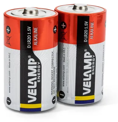 Productafbeelding van Velamp LR20/2BP Zaklampbatterij LR20 D, alkaline, rond