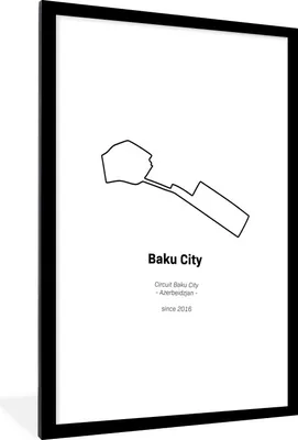 Produktbild von MuchoWow® Gerahmtes Poster Formel 1 - Baku - Rennstrecke 60x90 cm - Poster mit Schwarzem Bilderrahmen Wandposter Rahmen Foto Bilder - Dekoration - Wandposter Wohnzimmer - Hochwertig