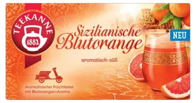 Zdjęcie produktu dla TEEKANNE 078821 TEEKANNE Sizilianische Blutorange Tee 18 Portionen