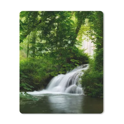Produktbild von MuchoWow® Mauspad Mousepad Wasserfall - Natur - Grün 30x40 cm - Mousepads - Maus Mat - Pad - Mausunterlage - Mausmatten