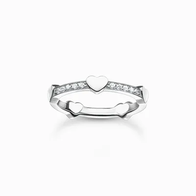 Produktbild von Thomas Sabo TR2391-051-14 Ring Damen Pavé mit Herzen Sterlingsilber Gr. 56