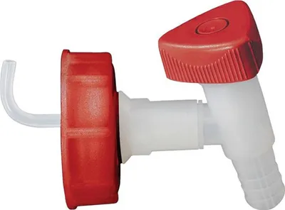 Zdjęcie produktu dla Zawór wylotowy HD-PE 19 mm złącze śrubowe DIN 60/61 bezpieczny dla żywności HÜNERSDORFF