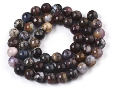 Produktbild von Edelsteinperlen Pietersite 8mm Rund Naturfarben 1 Strang
