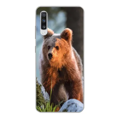 Produktbild von MuchoWow® Handyhülle Schutzhülle Hülle für Samsung Galaxy A70 Bär - Braun - Tier Silikon Softcase Handy Hülle - Schutzhaube