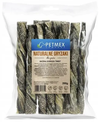 Zdjęcie produktu dla Przysmak dla psa PETMEX Skóra Dorsza warkocz 200g
