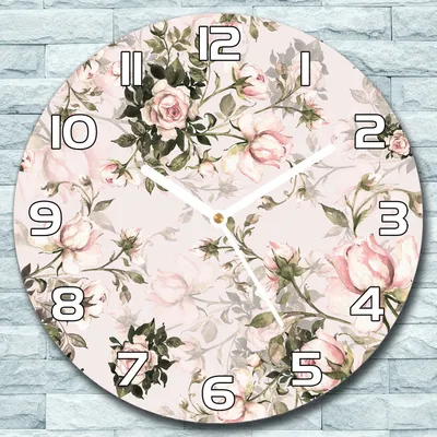 Produktbild von Wanduhr aus Glas Rund fi 30 Helle Pastell Rose Quarz Deko Wohnzimmer Büro
