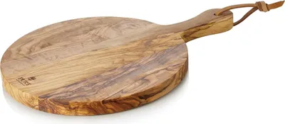 Produktbild von Servierbrett PURE OLIVE, mit Griff, Ø 25 cm, Olivenholz