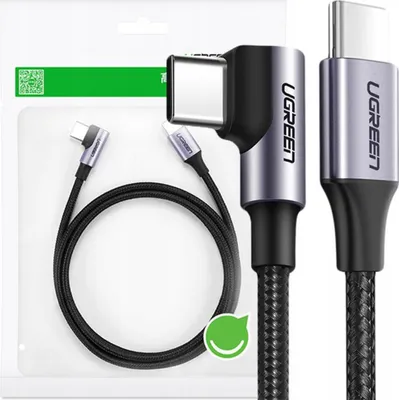 Immagine prodotto di Cavo da Usb-C a Usb-C, angolato Ugreen Us255, 3A, 60W, 2M (nero)
