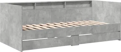 Obrázek produktu pro Válenda se zásuvkami bez matrace betonově šedá 90 x 190 cm