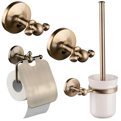 Produktbild von PaulGurkes Bad-Accessoires Nostalgie Messing Bronze Set Antike Bad-Accessoires