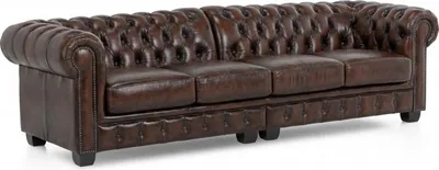 Produktbild von Sofa Chesterfield 4-Sitzer Echtleder braun