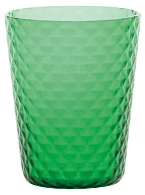 Produktbild von Zafferano 6er-Set Trinkgläser aus der Isolano-Kollektion, mundgeblasenes Glas in Grün mit Diamanteffekt, hochwertige Verarbeitung