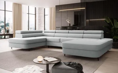 Produktbild von FurMeb24 ECKSOFA LUNA U - 350 x 203 cm vena 03 - mit schlaffunktion und bettkasten - linke seite