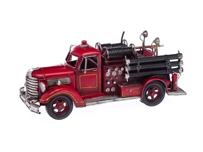 Produktbild von Feuerwehrauto Modellfahrzeug Feuerwehr Modell Auto Blech Antik-Stil 41cm