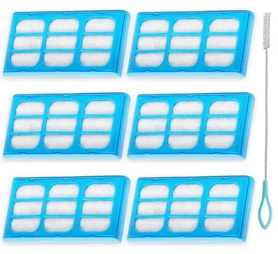 Immagine prodotto di 6 filtri di ricambio per fontanelle per gatti | Carbone attivo | 10,8 x 5,5 x 11 cm | Include una spazzola per la pulizia