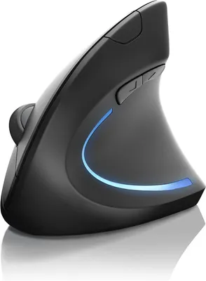 Produktbild von Kabellose vertikale Bluetooth Maus ergonomisch 6 Tasten 800-1600 DPI optisch Rechtshänder PC Laptop Notebook armschonend gegen RSI Tennisarm