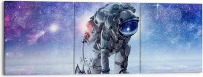 Produktbild von Bild auf Leinwand - Leinwandbild - Kosmonaut Weltraum - 150x50cm - Wand Bild - Wanddeko - Leinwanddruck - Bilder - Kunstdruck - Wanddekoration - Leinwand bilder - Wandkunst - CA150x50-3985