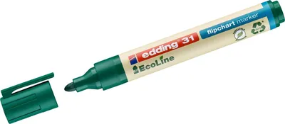 Produktbild von Flipchartmarker edding 31 EcoLine nachfüllbar 1,5-3mm grün Packung mit 10 Stück