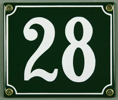 Produktbild von Hausnummernschild 28 grün 12x14 cm  Schild Emaille Hausnummer Haus Nummer Zahl Ziffe