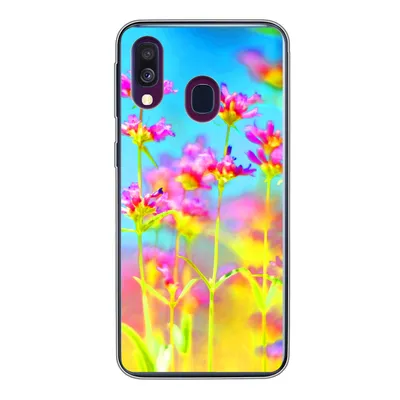Produktbild von MuchoWow® Handyhülle Schutzhülle Hülle für Samsung Galaxy A40 Blumen - Kunst - Psychedelisch Silikon Softcase Handy Hülle - Handy-Tasche