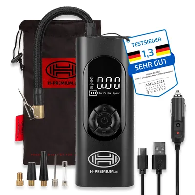 Obrázok produktu pre HEYNER® kompresor s batériou s kapacitou 6000 mAh, 10 bar, automatické vypnutie, LCD displej