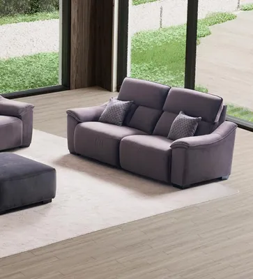 Produktbild von Dreisitzer Sofa 3 Sitzer Stoff Sofas Modern Design Wohnzimmer Grau Couchen