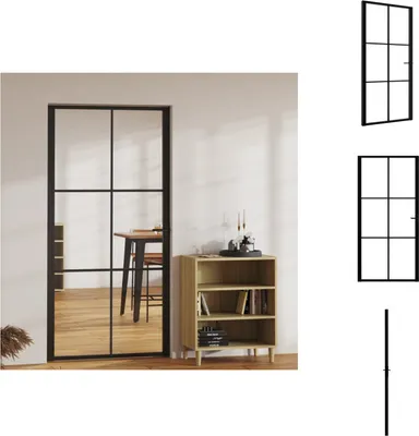 Produktbild von vidaXL Innentür ESG Glas und Aluminium 102,5x201,5 cm Schwarz -  Haustüren