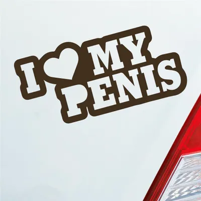Produktbild von Auto Aufkleber I Love my Penis Lustig Spruch 15x7 cm Braun Sticker Heckscheibenaufkleber