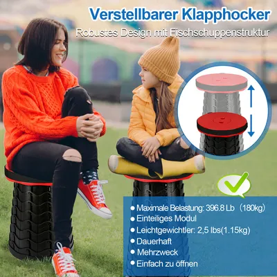 Produktbild von TolleTour Tragbarer Klappstuhl Campingstuhl Blumenhocker Klapphocker Bistrostuhl，Rot