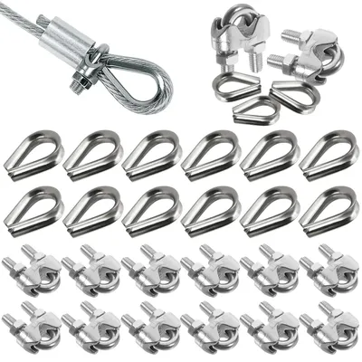Productafbeelding van Kabelklemmen - U-bouten Beugel - Staalkabels Bevestigen - Antislip Groefontwerp - 6 mm - Zilver