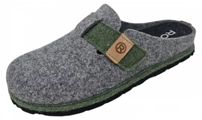 Produktbild von Rohde Damen Pantoffel Filz Hausschuh Klettverschluss Wechselfußbett D.Meran 6812, Größe:41 EU, Farbe:Grau