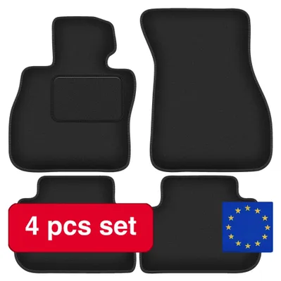 Productafbeelding van Autovloermatten, luxe randontwerp, antislip veiligheid, zwart