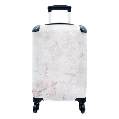 Produktbild von MuchoWow® Koffer Handgepäck Trolley Rollkoffer Kleine Reisekoffer mit 4 Rollen - Marmor - Glitzer - Rosa - Cabin Size < 55x40x23 cm & 55x40x20 cm - Fotokoffer - Kabinenkoffer - Boardgepäck - Reise-Box - Reisekoffer - Reisegepäck - Koffer mit Bild - Trolley für Kinder