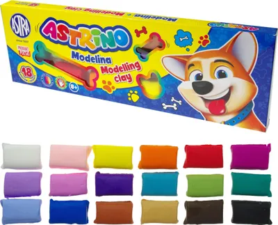 Immagine prodotto di Argilla da modellare per la scuola 18 colori Astrino