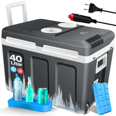 Produktbild von KESSER® 40L Kühlbox mit Rollen | zum Warmhalten und Kühlen | thermo-Elektrische Kühlbox | 12 Volt und 230 Volt| Mini-Kühlschrank | Thermobox für Auto| Boot und Camping |  mit ECO Modus